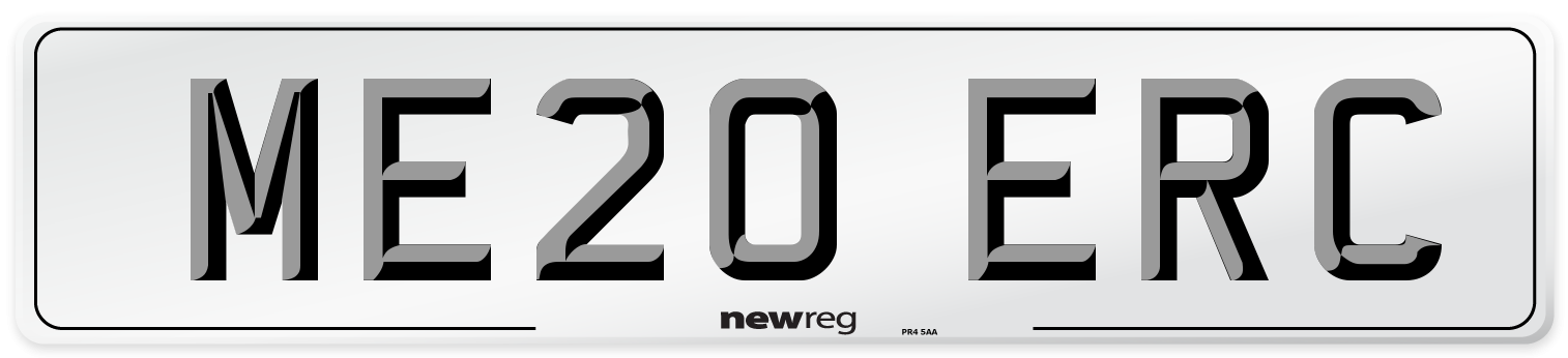 ME20 ERC Number Plate from New Reg